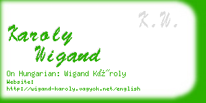 karoly wigand business card